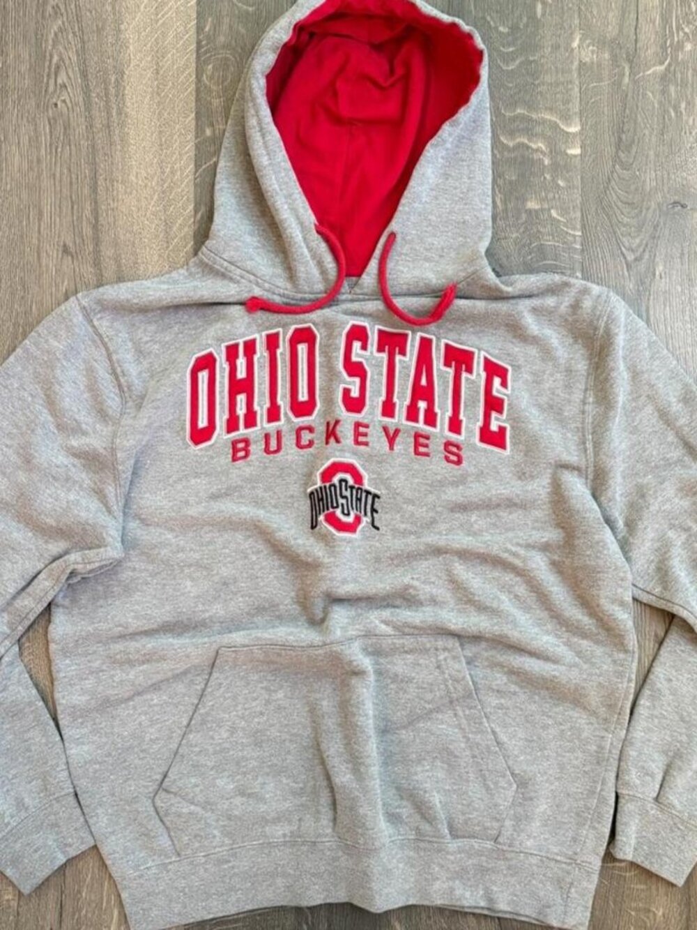 Ohio State Buckeyes College University Hoodie with Embroidered Red & White Logo